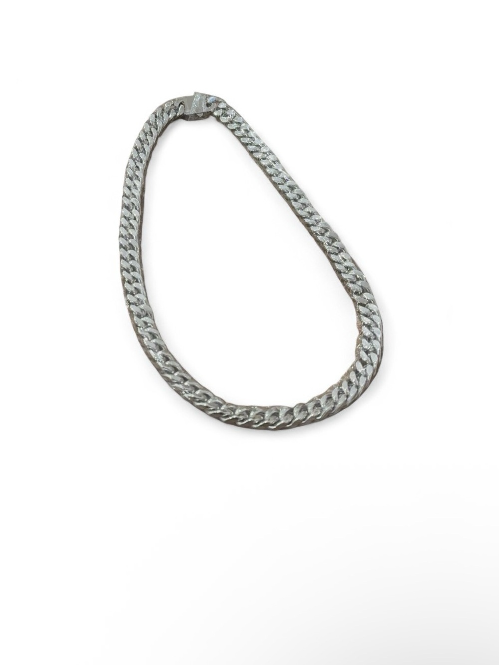 Chunky Silver Cuban Link Chain Necklace - Picture 4 of 5